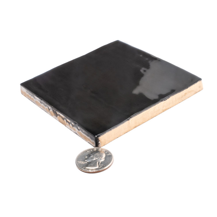 Silken Glossy Black Ceramic Square Wall and Floor Tile