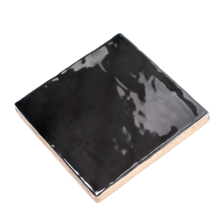 Silken Glossy Black Ceramic Square Wall and Floor Tile