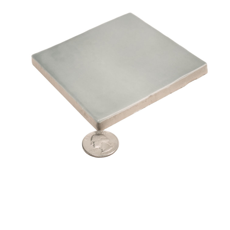 Silken 3.94" Gray Glossy Ceramic Square Wall and Floor Tile