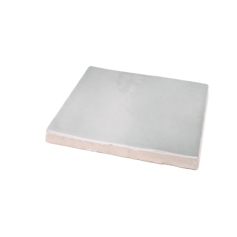 Silken 3.94" Gray Glossy Ceramic Square Wall and Floor Tile
