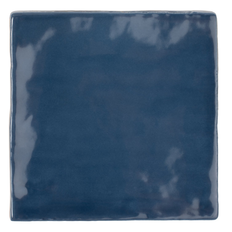 Silken Navy Blue Glossy Ceramic Square Wall and Floor Tile