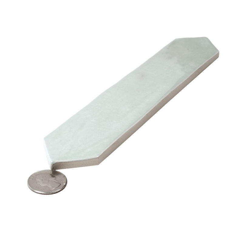 Pistachio Green Glossy Ceramic Picket Wall and Floor Tile