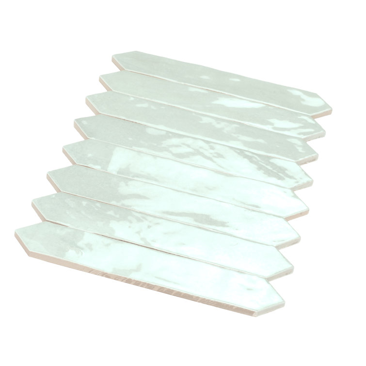 Pistachio Green Glossy Ceramic Picket Wall and Floor Tile