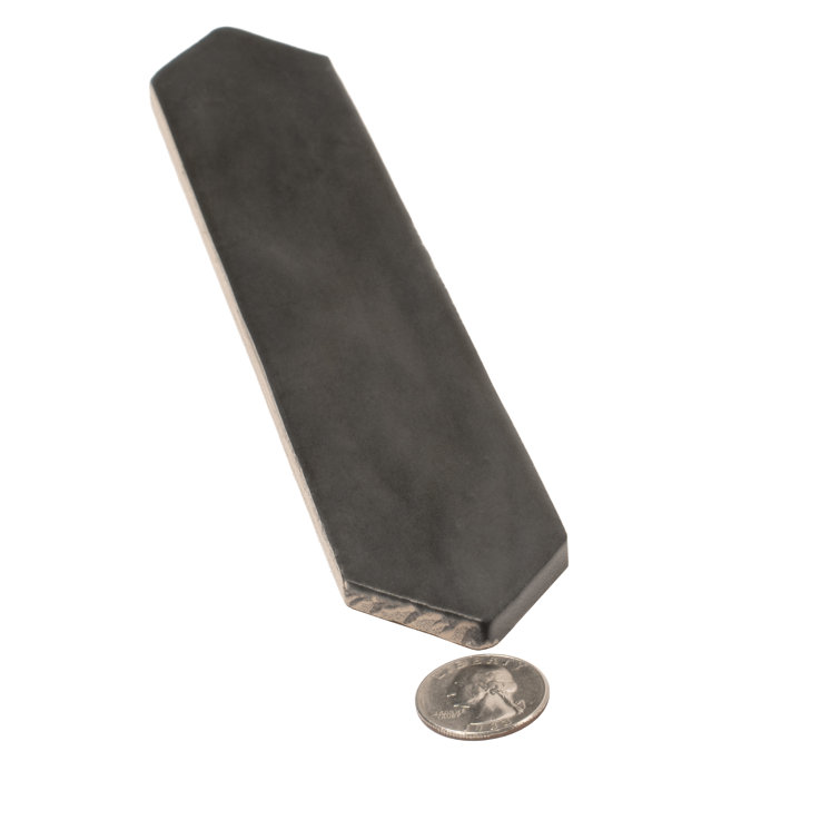 Matte Black Elongated Hexagon Ceramic Tile 1.7'' x 9.6''