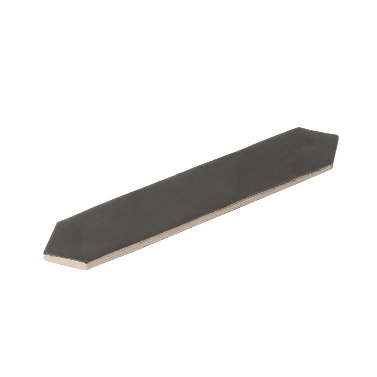Matte Black Elongated Hexagon Ceramic Tile 1.7'' x 9.6''