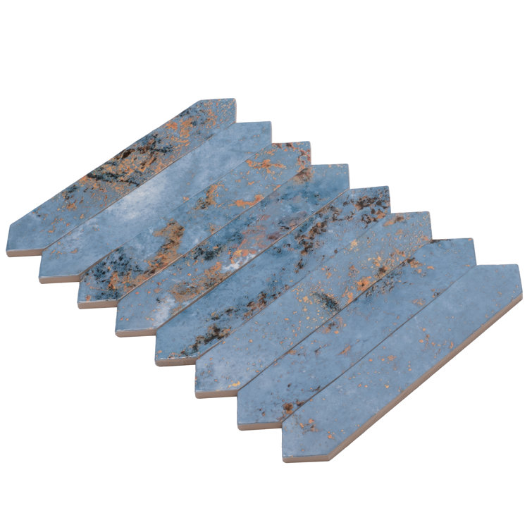 Festa Blue Glossy Ceramic Picket Wall and Floor Tile