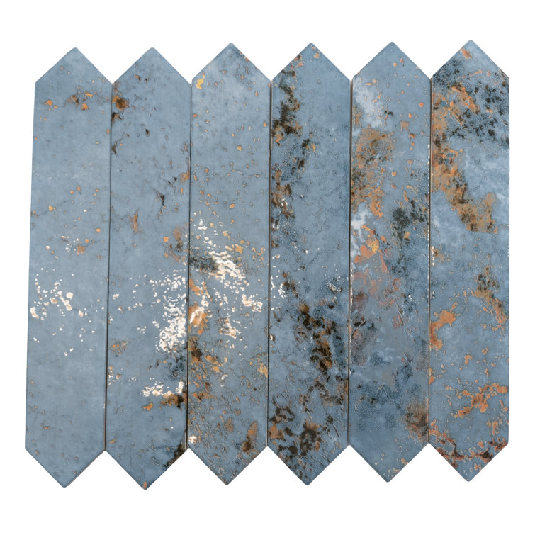 Festa Blue Glossy Ceramic Picket Wall and Floor Tile