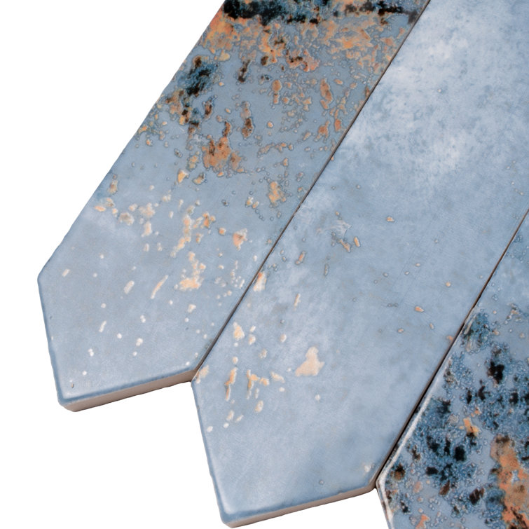 Festa Blue Glossy Ceramic Picket Wall and Floor Tile