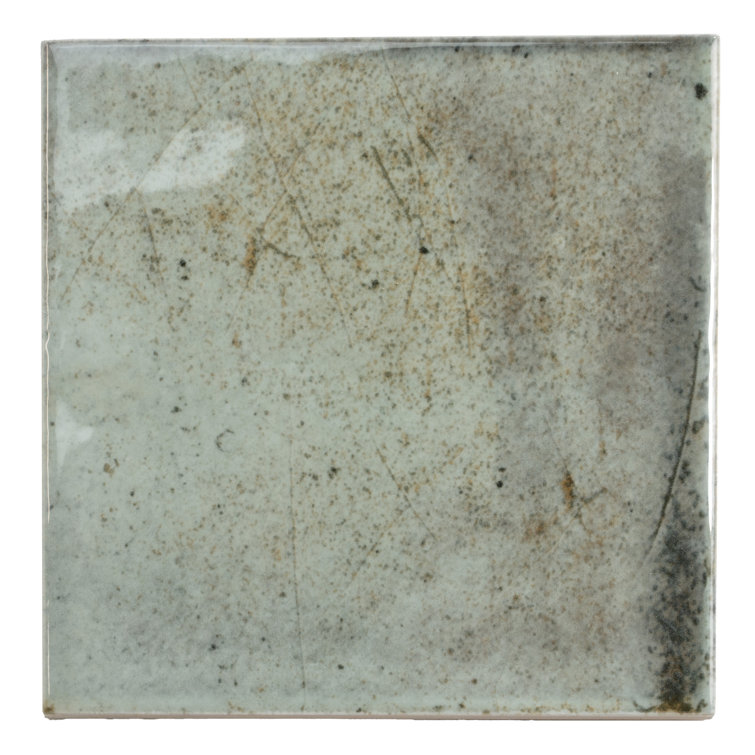 Antiek 4'' x 4'' Glossy Green Ceramic Tile