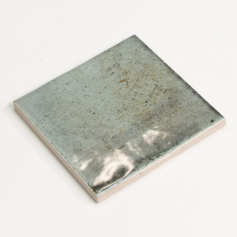Antiek 4'' x 4'' Glossy Green Ceramic Tile