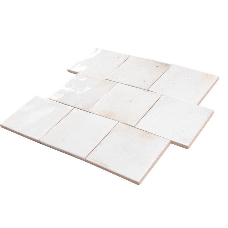 Antiek 3.94'' White Glossy Ceramic Square Tile
