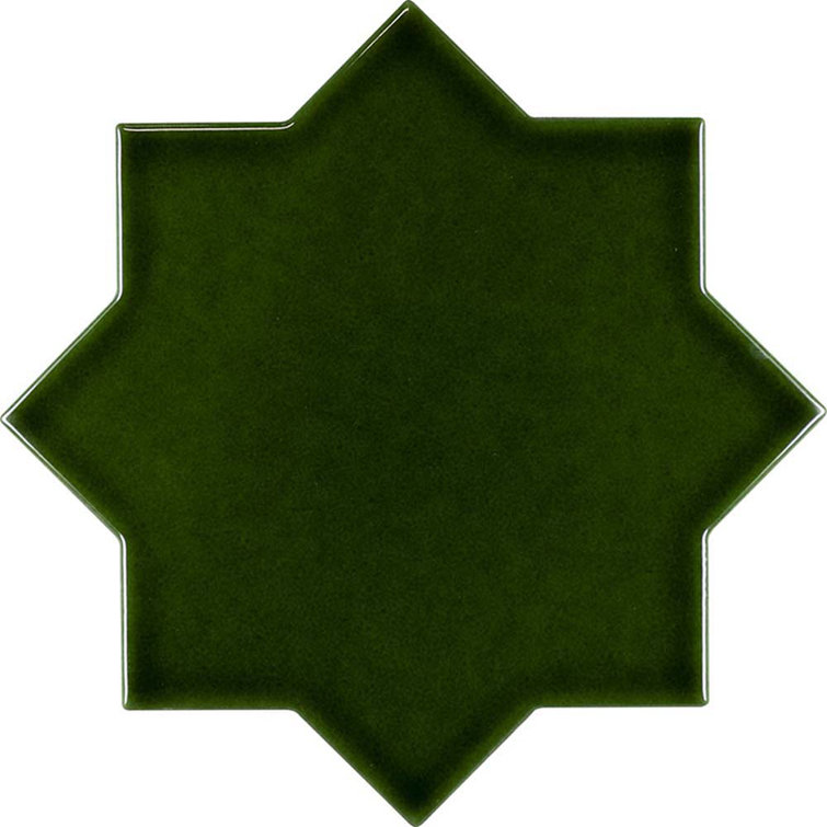 Siena 5.35'' Dark Green Glossy Ceramic Star Tile