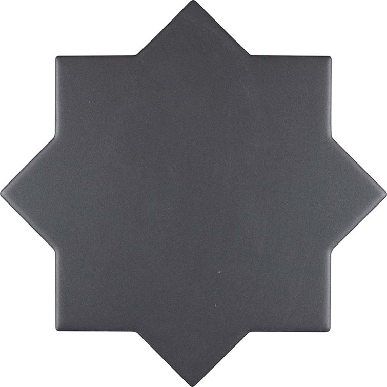 Siena Matte Gray Star-Shaped Ceramic Tile for Walls and Floors