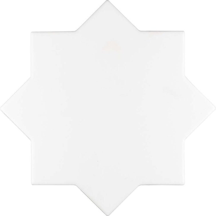 Siena White Star-Shaped Matte Ceramic Accent Tile