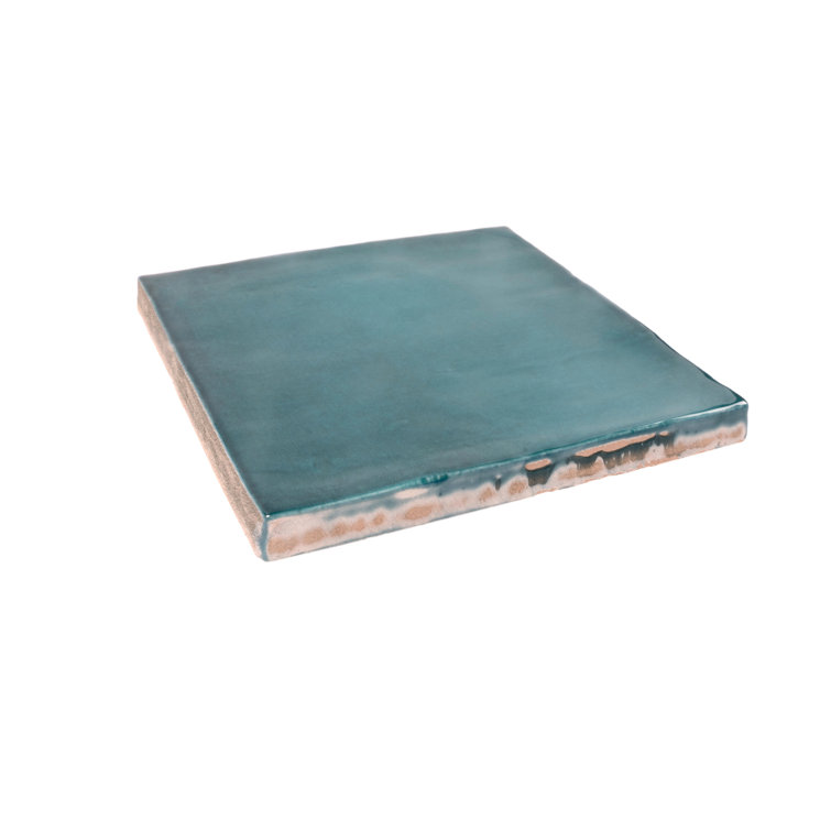 Emerald Glossy Ceramic Square Wall and Floor Tile 3.94 in.