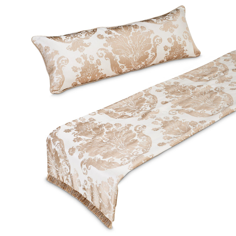 Palermo Ivory King Comforter Set with Jacquard Accents, 10-Piece