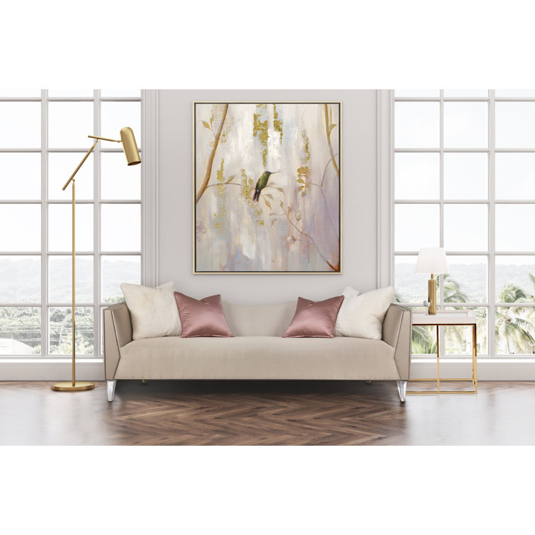 Linea 100'' Gray Velvet and Fabric Stationary Sofa
