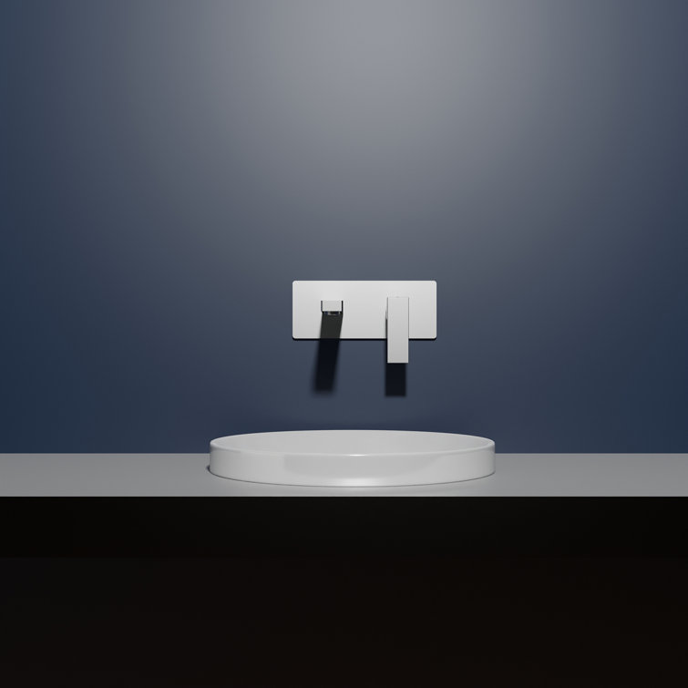 Glossy White Ceramic Circular Wall-Mount Bathroom Sink