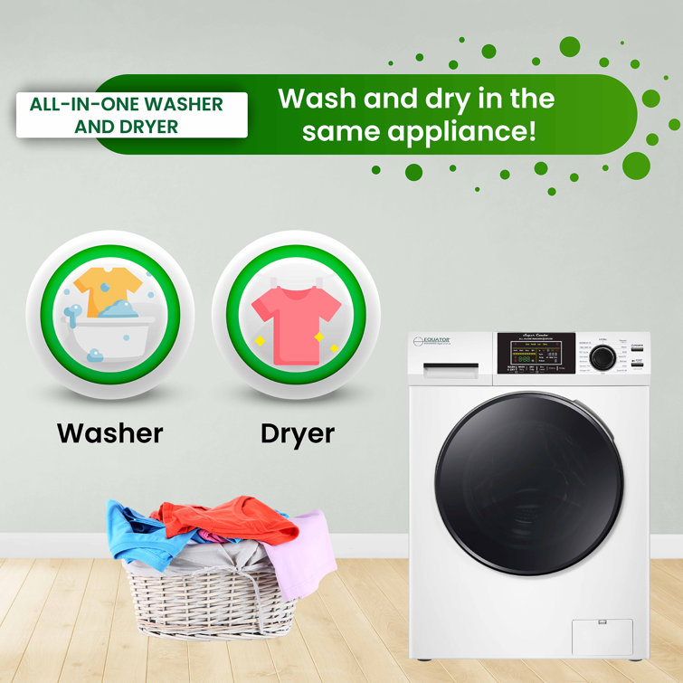 White 1.62cf Ventless All-in-One Washer Dryer with LED Control Panel