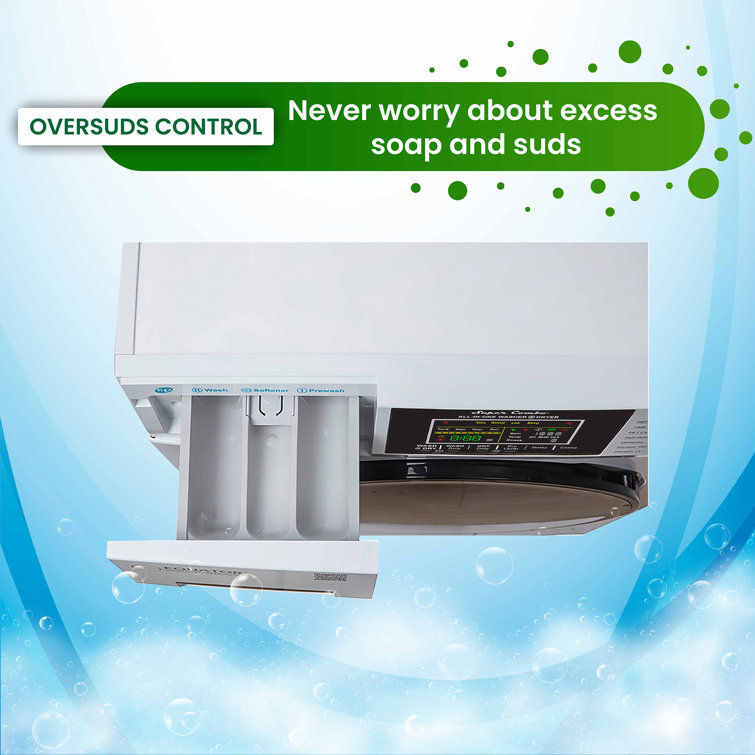 White 1.62cf Ventless All-in-One Washer Dryer with LED Control Panel