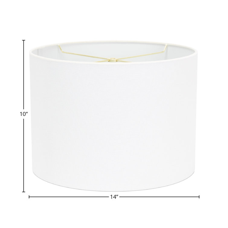 White Linen Drum Lamp Shade 14"