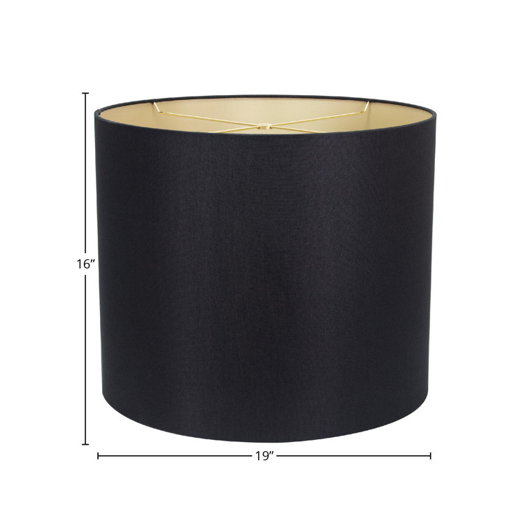 16'' Black and Gold Linen Drum Lamp Shade