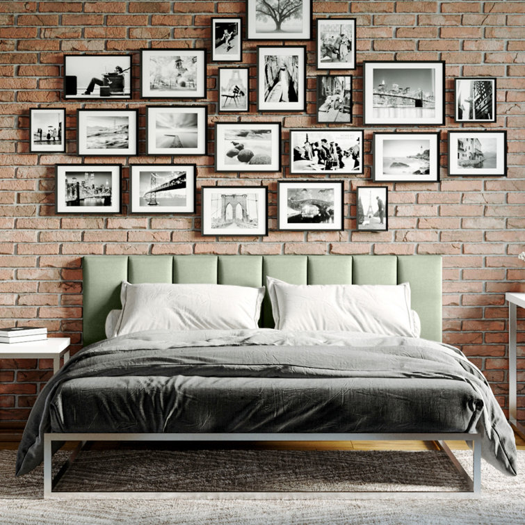 Cypress Green Microvelvet Queen Upholstered Wall Mounted Headboard Panels