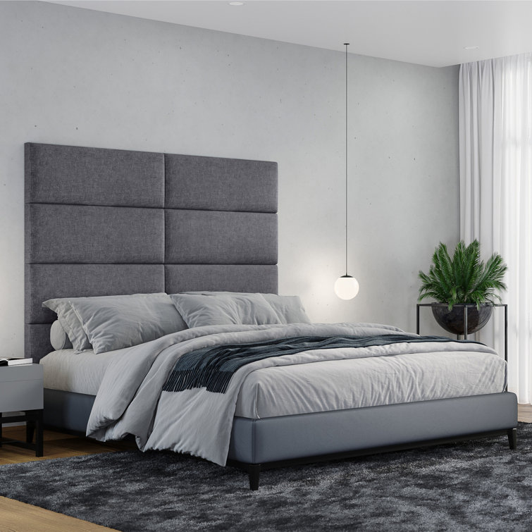Cypress Green Microvelvet Queen Upholstered Wall Mounted Headboard Panels