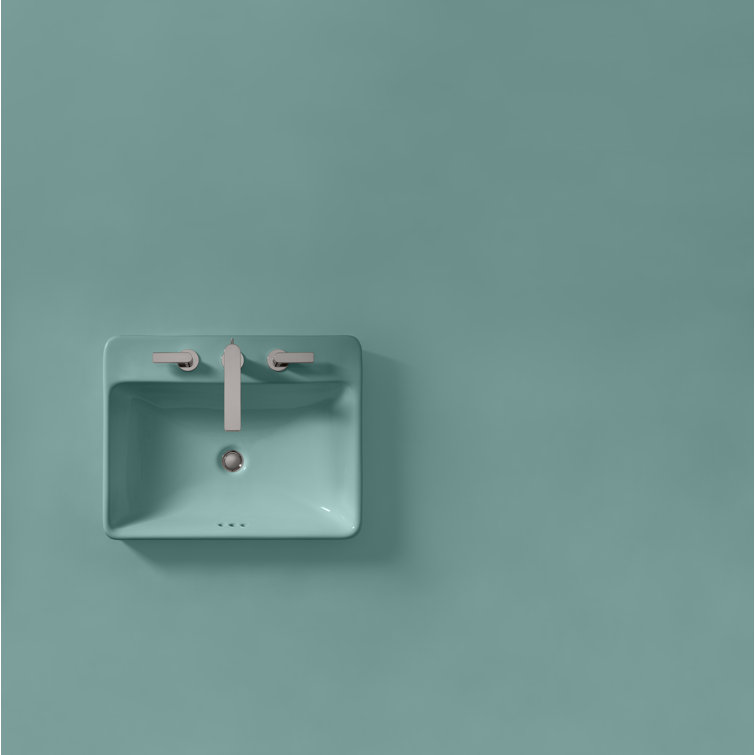 Spring Green Ceramic Rectangular Vessel Bathroom Sink