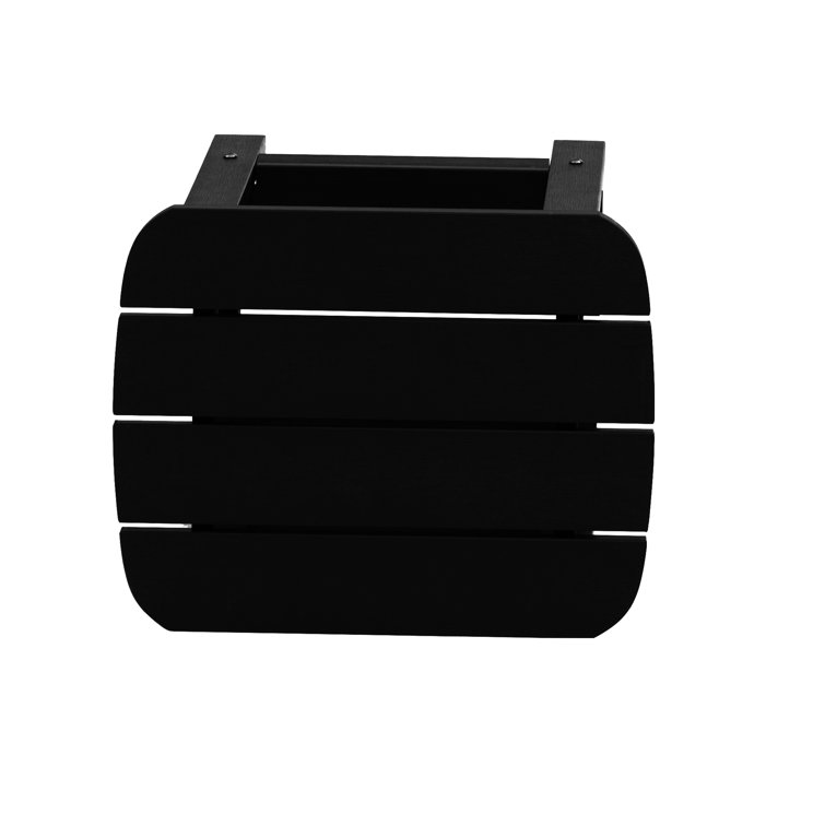 Black Solid Fir Wood Outdoor Side Table