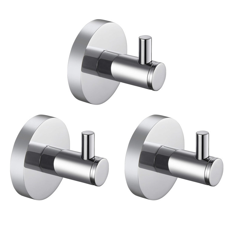 Chrome 2-Inch Solid Brass Wall Mounted Robe Hook