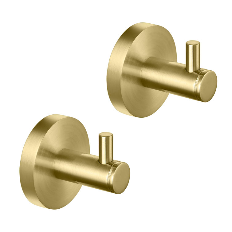 Brushed Gold Circular Wall Mounted Robe Hook