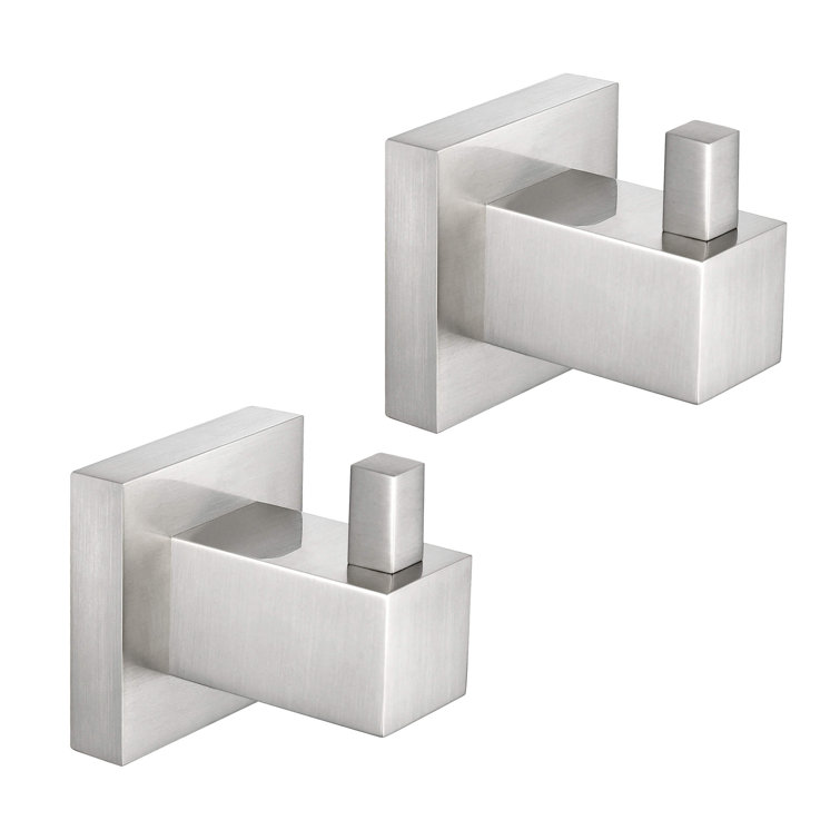 Brushed Nickel Solid Brass Wall Mounted Cube Robe Hook