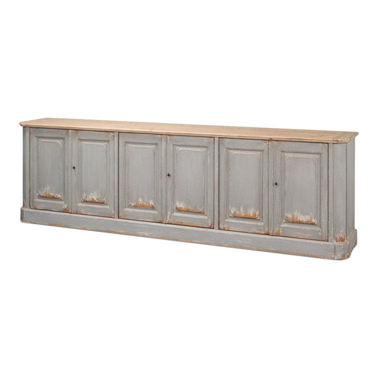 Sarreid Sky Blue 119'' Pine Top Solid Wood Sideboard