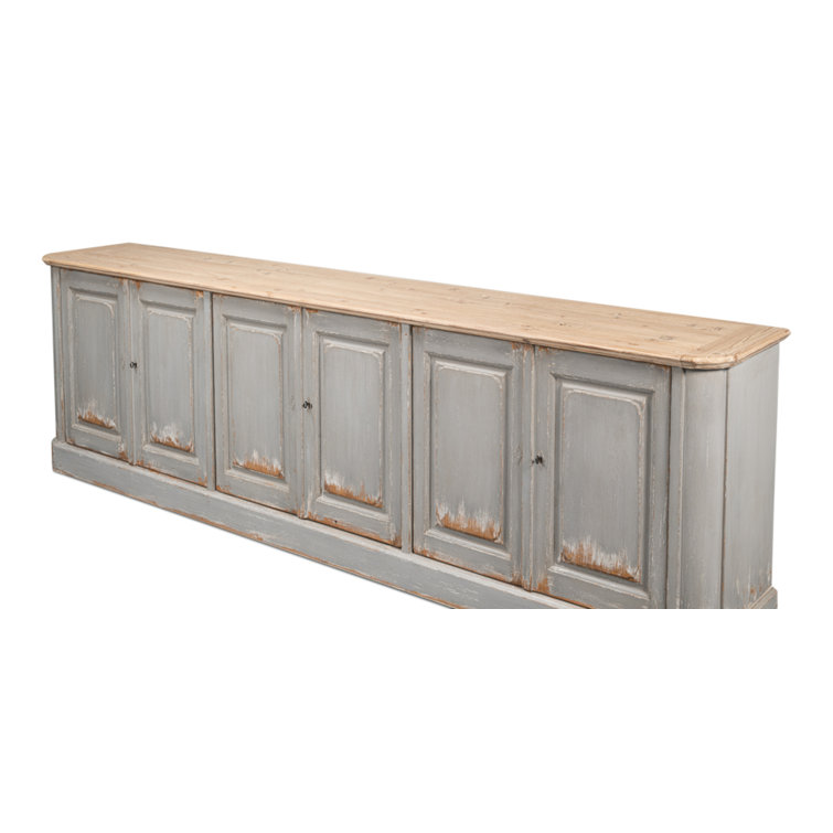 Sarreid Sky Blue 119'' Pine Top Solid Wood Sideboard