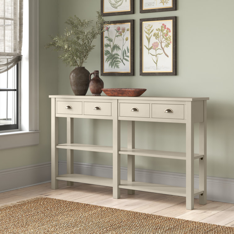 Galileo Cream 60" Wood Console Table with Storage