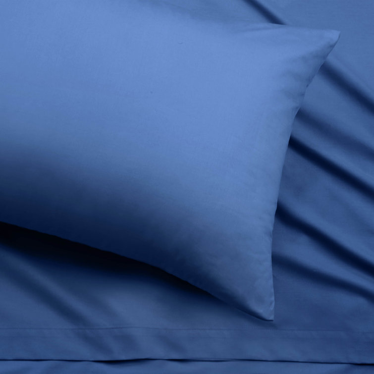 King Ceil Blue Cotton Blend Percale Sheet Set