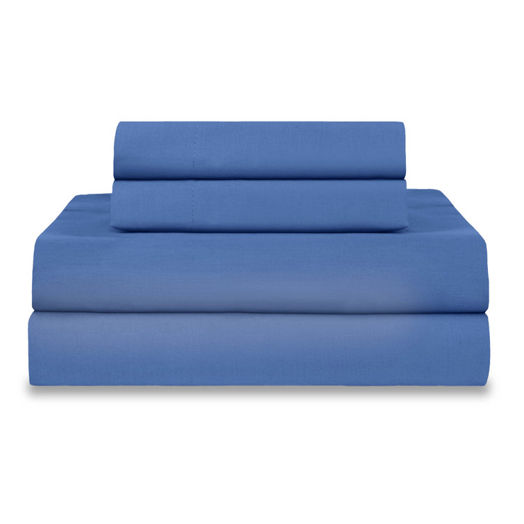 King Ceil Blue Cotton Blend Percale Sheet Set