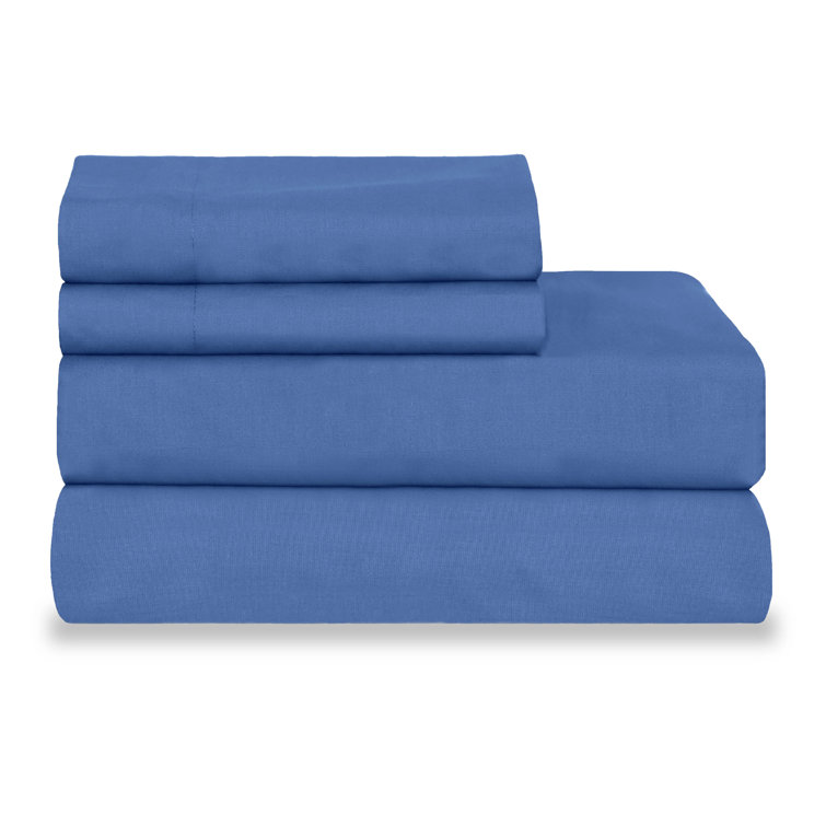 King Ceil Blue Cotton Blend Percale Sheet Set