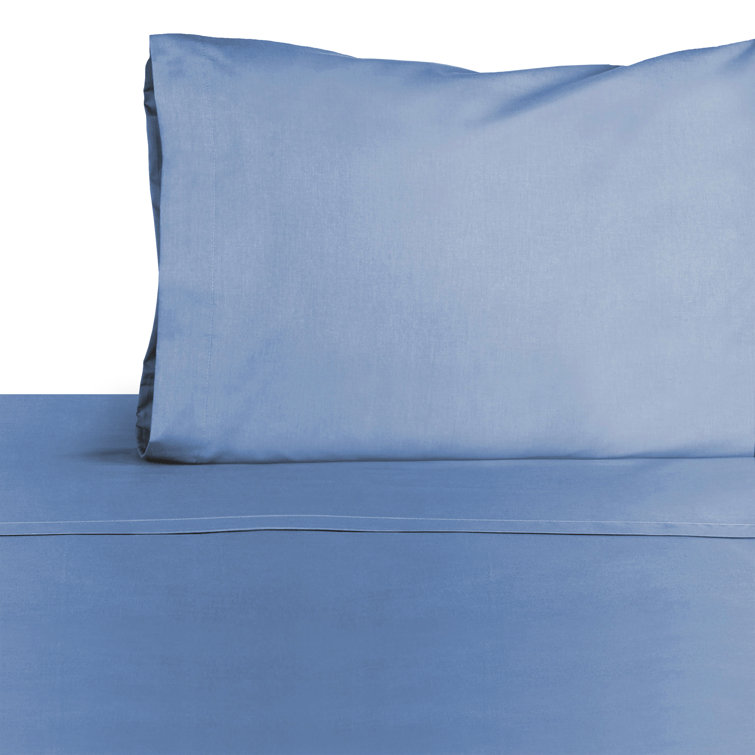 King Ceil Blue Cotton Blend Percale Sheet Set
