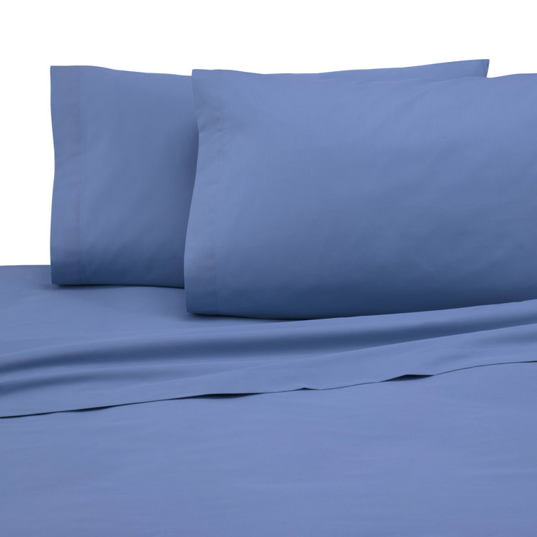King Ceil Blue Cotton Blend Percale Sheet Set