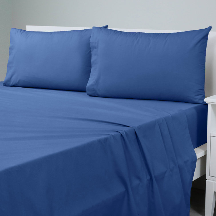 King Ceil Blue Cotton Blend Percale Sheet Set