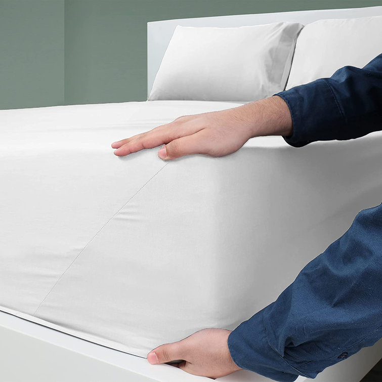 White Queen Cotton Blend Percale Sheet Set