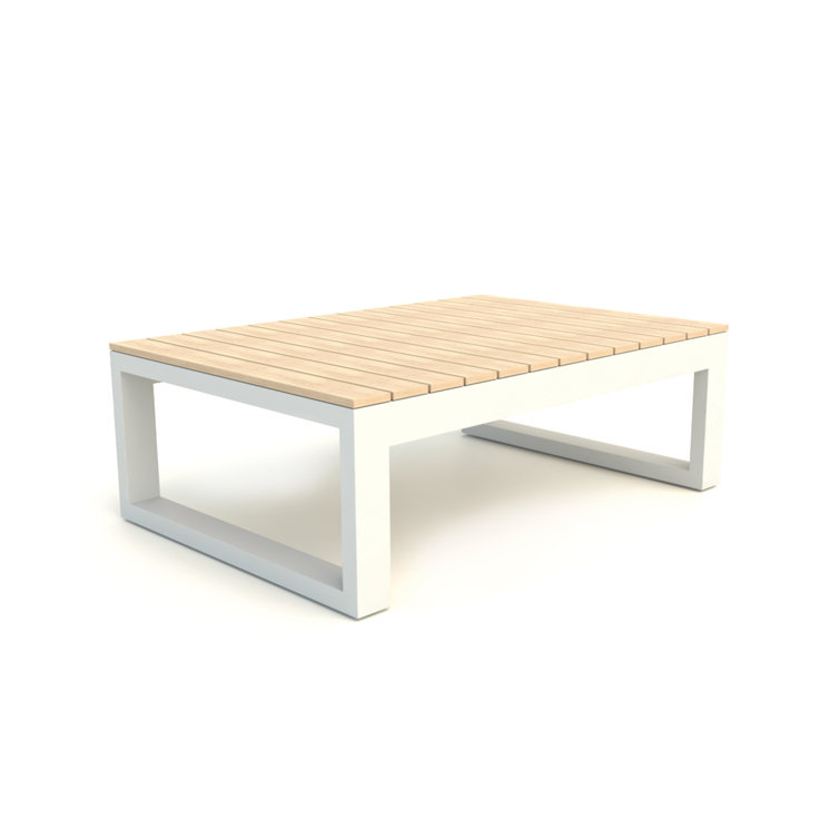 Mallorca White Aluminum and Poly Outdoor Coffee Table