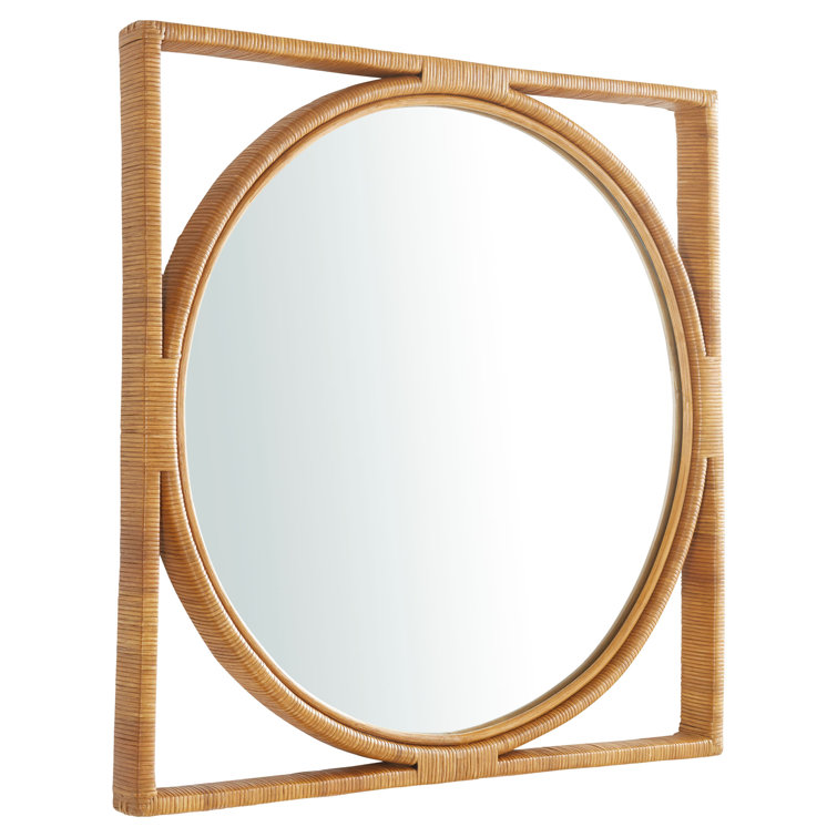Pemba 34" Natural Rattan Rectangular Wall Mirror