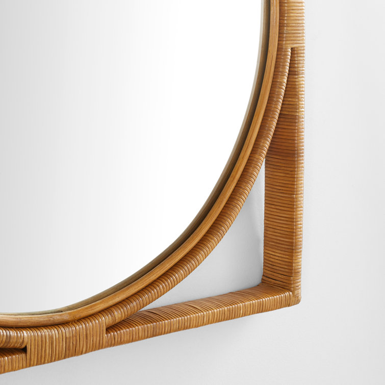 Pemba 34" Natural Rattan Rectangular Wall Mirror