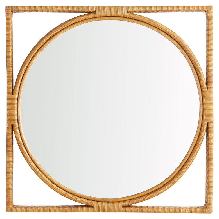 Pemba 34" Natural Rattan Rectangular Wall Mirror