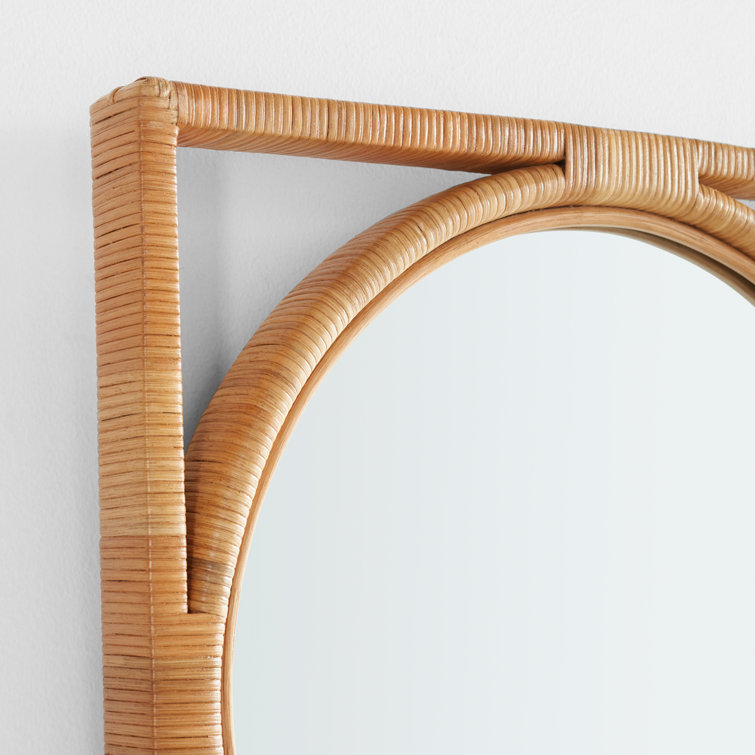 Pemba 34" Natural Rattan Rectangular Wall Mirror