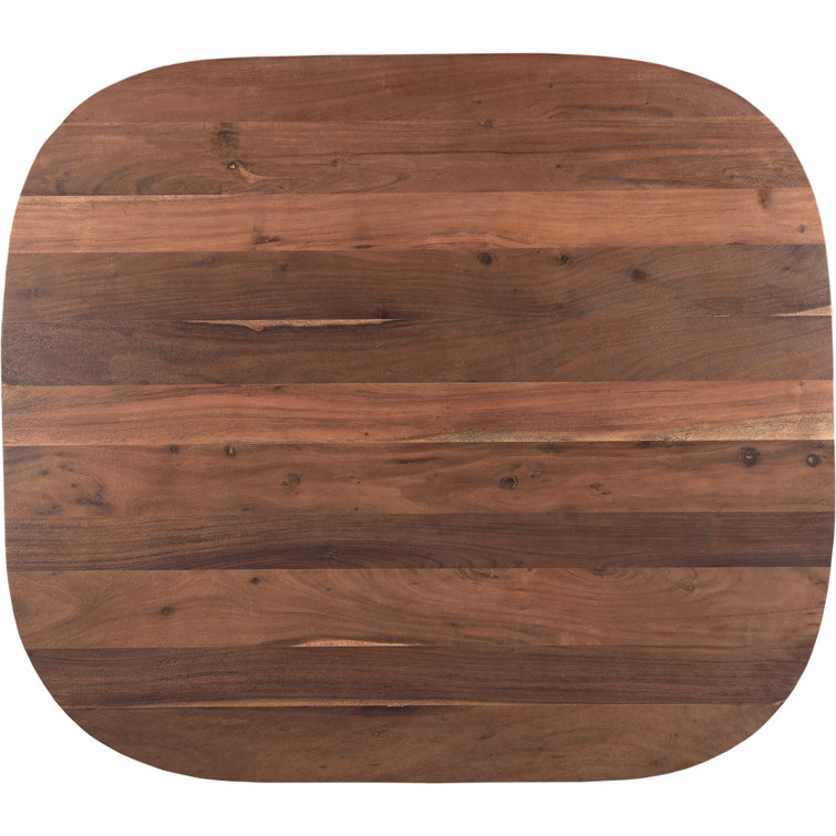 Natural Acacia Wood Rustic Round Pedestal Dining Table
