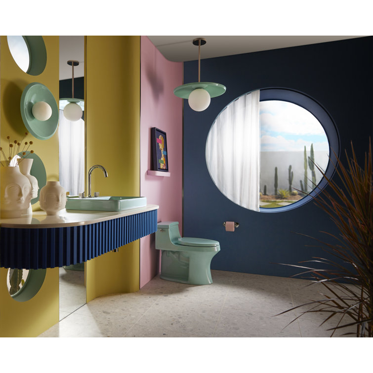 Spring Green Ceramic Rectangular Vessel Bathroom Sink